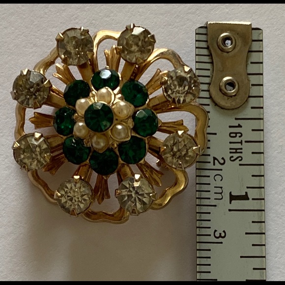 Unbranded Jewelry Vintage Womens Costume Jewelry Gold Tone Emerald